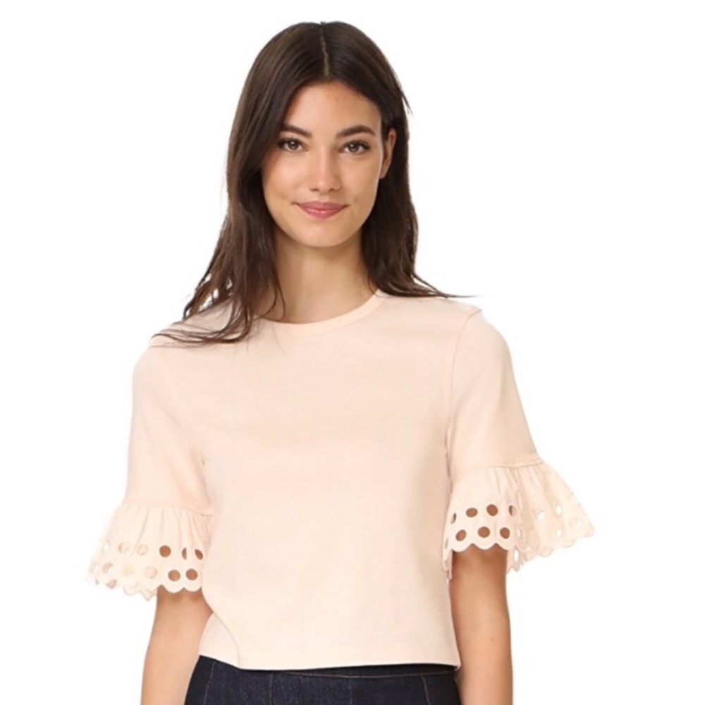 See By Chloe Blush Ruffle Sleeve Blouse
